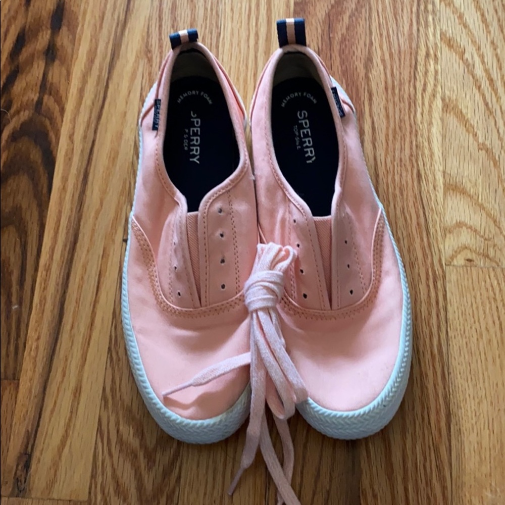 Sperry Peach Sneakers W/ Laces